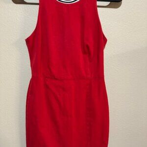 Banana Republic 0 Petite sleeveless red dress